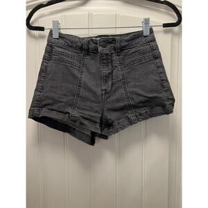 Pacsun Women’s High Waisted Festival‎ Stretch 70’s Denim Shorts Size 24 Black